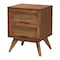 Baxton Studio Asami Mid-Century Modern Walnut Brown Finished Wood and Woven Rattan Full Size 3-Piece Bedroom Set 242-11116-9407-11298-11298-ZORO - alternate 3